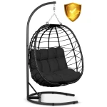 Fotel ogrodowy wiszący Tihuana czarny + czarne poduszki Sofotel