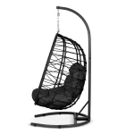 Fotel ogrodowy wiszący Tihuana czarny + czarne poduszki Sofotel