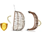 Fotel ogrodowy wiszący Tihuana brązowy  + jasno beżowe poduszki Sofotel