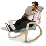 Fotel wypoczynkowy bujany Suzi - jasnoszary