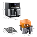 Frytkownica beztłuszczowa Air fryer frytownica 6,5l Berdsen 1700W BD-655 czarna