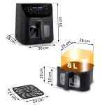 Frytkownica beztłuszczowa Air fryer Berdsen BD-660 czarna