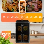 Frytkownica beztłuszczowa dwukomorowa pionowa 11.6 l Air fryer frytownica Berdsen 3000W BD-663