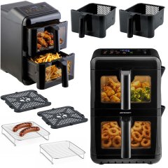 Frytkownica beztłuszczowa dwukomorowa pionowa 11.6 l Air fryer frytownica Berdsen 3000W BD-663