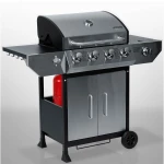 Grill gazowy ogrodowy żeliwny ruszt z pokrywą 4+1 palniki Berdsen BD-896