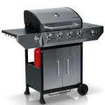 Grill gazowy ogrodowy żeliwny ruszt z pokrywą 4+1 palniki Berdsen BD-896