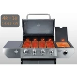 Grill gazowy ogrodowy żeliwny ruszt z pokrywą 4+1 palniki Berdsen BD-896
