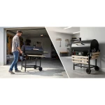 Grill węglowy ogrodowy beczka z kominem półki + termometr + popielnik Berdsen BD-895 czarny