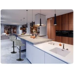 Hoker barowy z oparciem Castel jasnoszary 