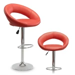 Hoker barowy z oparciem Forza Czerwony