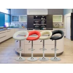 Hoker barowy z oparciem Forza Czerwony