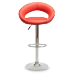 Hoker barowy z oparciem Forza Czerwony