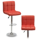 Hoker barowy z oparciem Monro Czerwony