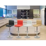 Hoker barowy z oparciem Monro Czerwony