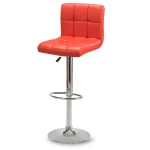 Hoker barowy z oparciem Monro Czerwony