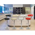 Hoker barowy z oparciem Soho Czerwony