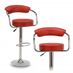 Hoker barowy z oparciem Soho Czerwony