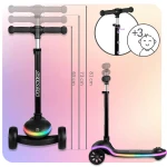 Hulajnoga trójkołowa dla dzieci balansowa LED Ricokids Leddi - czarna