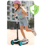 Hulajnoga trójkołowa dla dzieci balansowa LED Ricokids Leddi - czarno-turkusowa