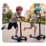 Hulajnoga trójkołowa dla dzieci balansowa LED Ricokids Glowi - czarna