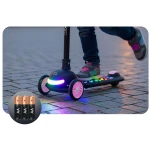 Hulajnoga trójkołowa dla dzieci balansowa LED Ricokids Glowi - czarno-różowa