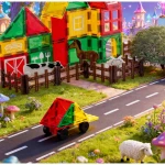 Klocki magnetyczne edukacyjne konstrukcyjne farma zwierząt RK-781 Ricokids