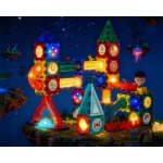 Klocki magnetyczne edukacyjne konstrukcyjne świecące 150 szt RK-782 Ricokids