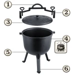 Kociołek żeliwny 8l garnek myśliwski pieczonki na ognisko grill BD-482 348200