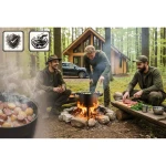 Kociołek żeliwny demontowany 8l garnek + patelnia grill BD-480 348000