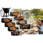 Kociołek żeliwny emaliowany garnek 8l stojący + patelnia grill BD-480 348010