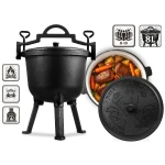 Kociołek żeliwny emaliowany garnek 8l na ognisko grill BD-481 348100