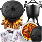 Kociołek żeliwny emaliowany garnek 8l na ognisko grill BD-481 348100