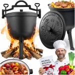 Kociołek żeliwny emaliowany garnek 8l na ognisko grill BD-481 348100