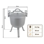 Kociołek żeliwny emaliowany garnek 11l na ognisko grill BD-481 348110