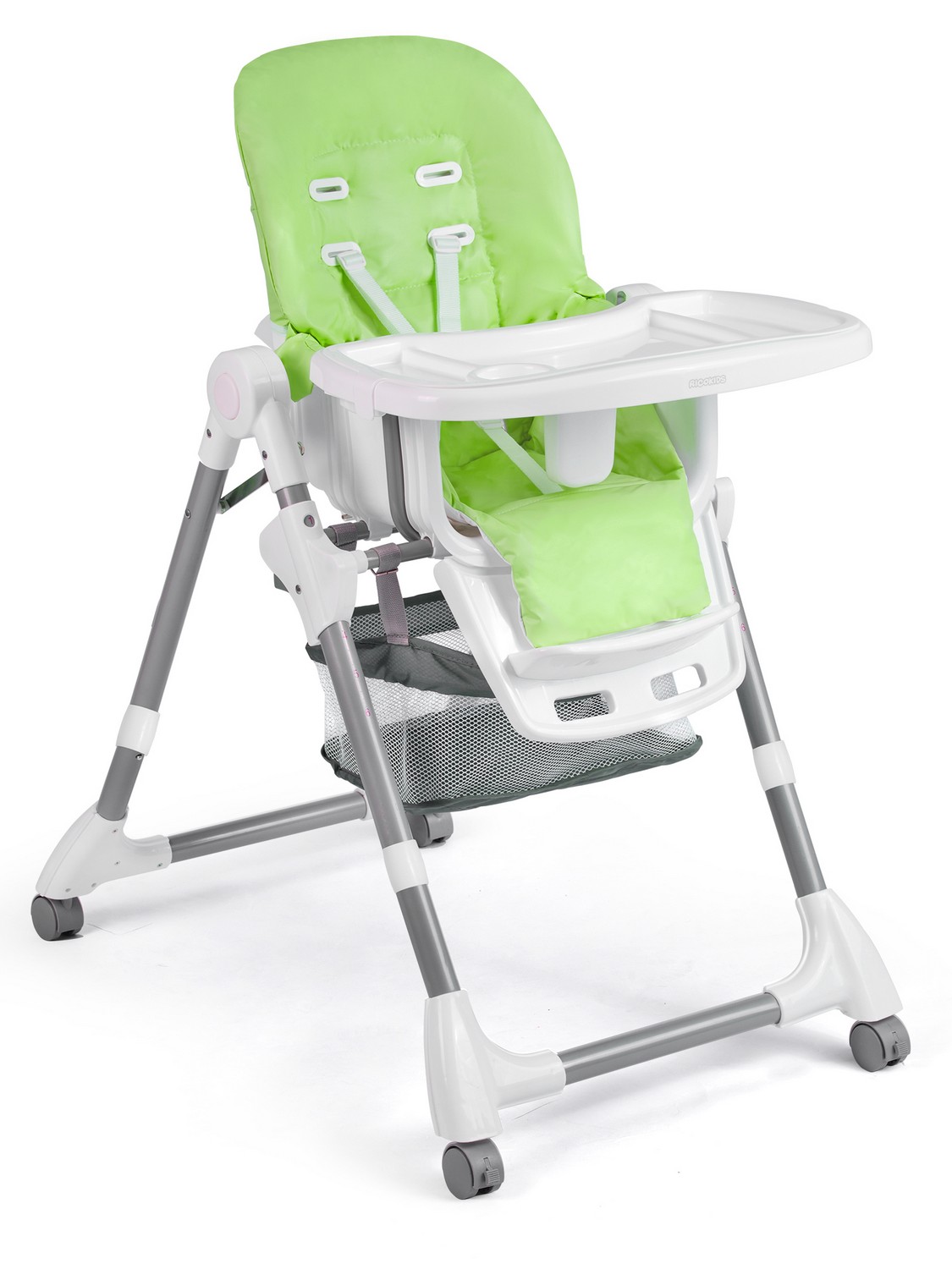 Krzesełko do karmienia ze stolikiem Ricokids SIMO zielone + gratis koszyczek