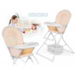 Krzesełko do karmienia ze stolikiem Ricokids FANDO kremowe + gratis koszyczek