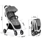 Wózek spacerówka biało-szary Ricokids Scoovi