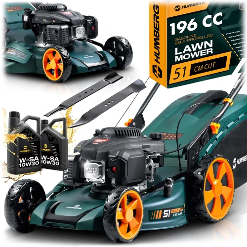 Kosiarka spalinowa z napędem 51 cm 70 l Loncin 196cc + olej Humberg HM-601