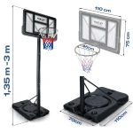Kosz do koszykówki regulowany 135-300cm stabilny duży Neo-Sport NS-282