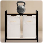 Kosz na pranie bieliznę dwukomorowy  na stelażu 80 l Massido