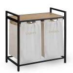 Kosz na pranie bieliznę dwukomorowy  na stelażu 80 l Massido