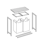 Kosz na pranie bieliznę dwukomorowy  na stelażu 80 l Massido
