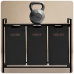 Kosz na pranie bieliznę trzykomorowy  na stelażu 120 l Massido