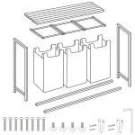 Kosz na pranie bieliznę trzykomorowy  na stelażu 120 l Massido