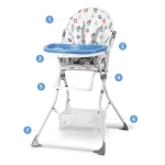 Krzesełko do karmienia Eldo biało-niebieski 