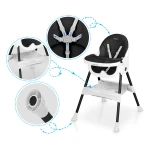 Krzesełko do karmienia Ricokids Mani czarne