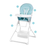 Krzesełko do karmienia ze stolikiem Ricokids FANDO niebieskie + gratis koszyczek