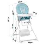 Krzesełko do karmienia ze stolikiem Ricokids FANDO niebieskie + gratis koszyczek