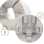 Krzesełko do karmienia ze stolikiem, leżaczek Belo szare + pałąk z zabawkami 