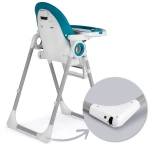 Krzesełko do karmienia ze stolikiem, leżaczek Belo ciemno niebieskie + pałąk z zabawkami 